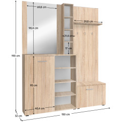 Прихожая Tempo Kondela Fandu (Sonoma Oak) Thumb
