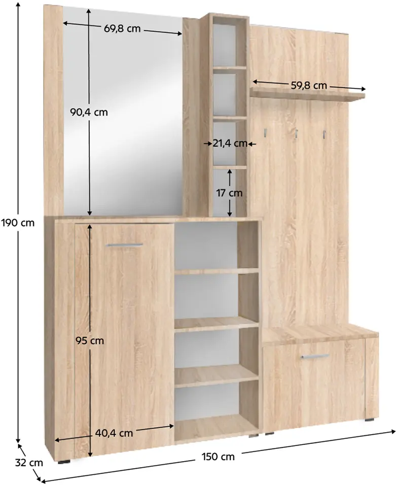 Прихожая Tempo Kondela Fandu (Sonoma Oak)