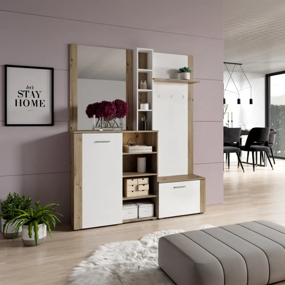 Прихожая Tempo Kondela Fandu (White/Artisan Oak)