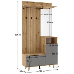 Прихожая Tempo Kondela Nordi (Evoke Oak/Graphite) Thumb