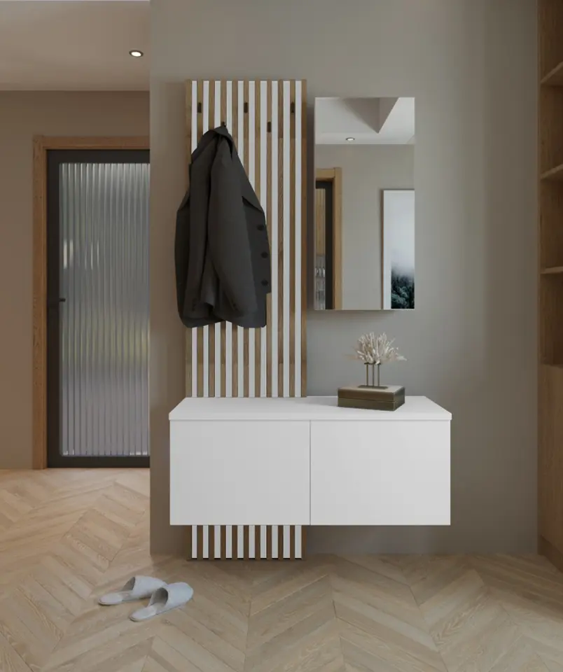 Прихожая Tempo Kondela Rebeka (White/Artisan Oak)