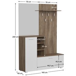 Прихожая Tempo Kondela Vetlanda (Ansberg Oak/White) Thumb