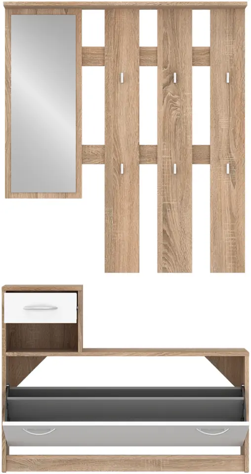 Прихожая Tempo Kondela Vira-Mecki New (Sonoma Oak/White)