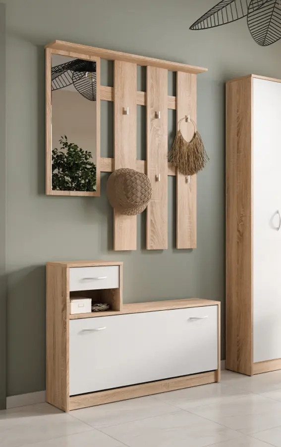 Прихожая Tempo Kondela Vira-Mecki New (Sonoma Oak/White)