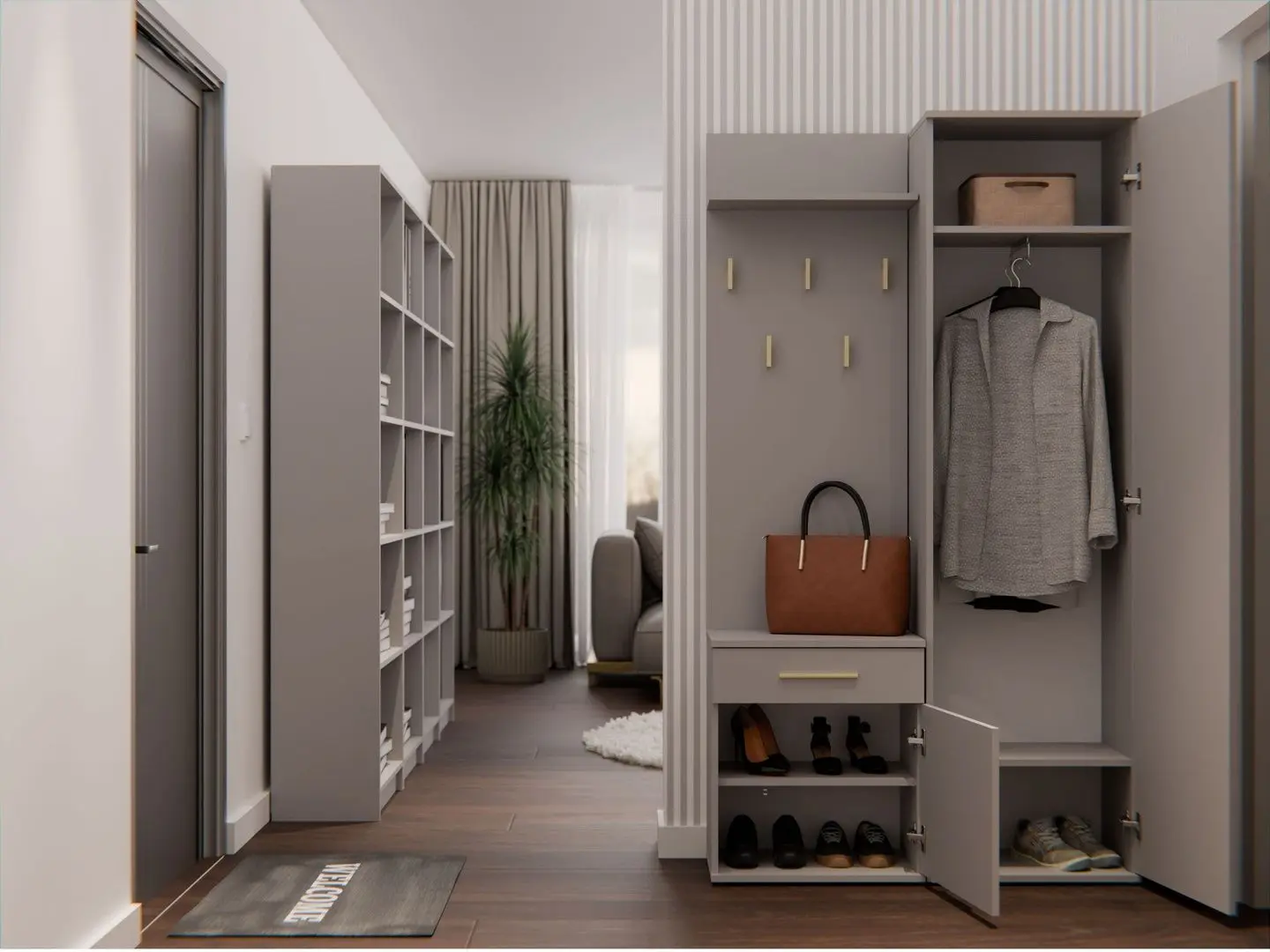 Прихожая TopEshop Duo 100x35x180 (Clay)