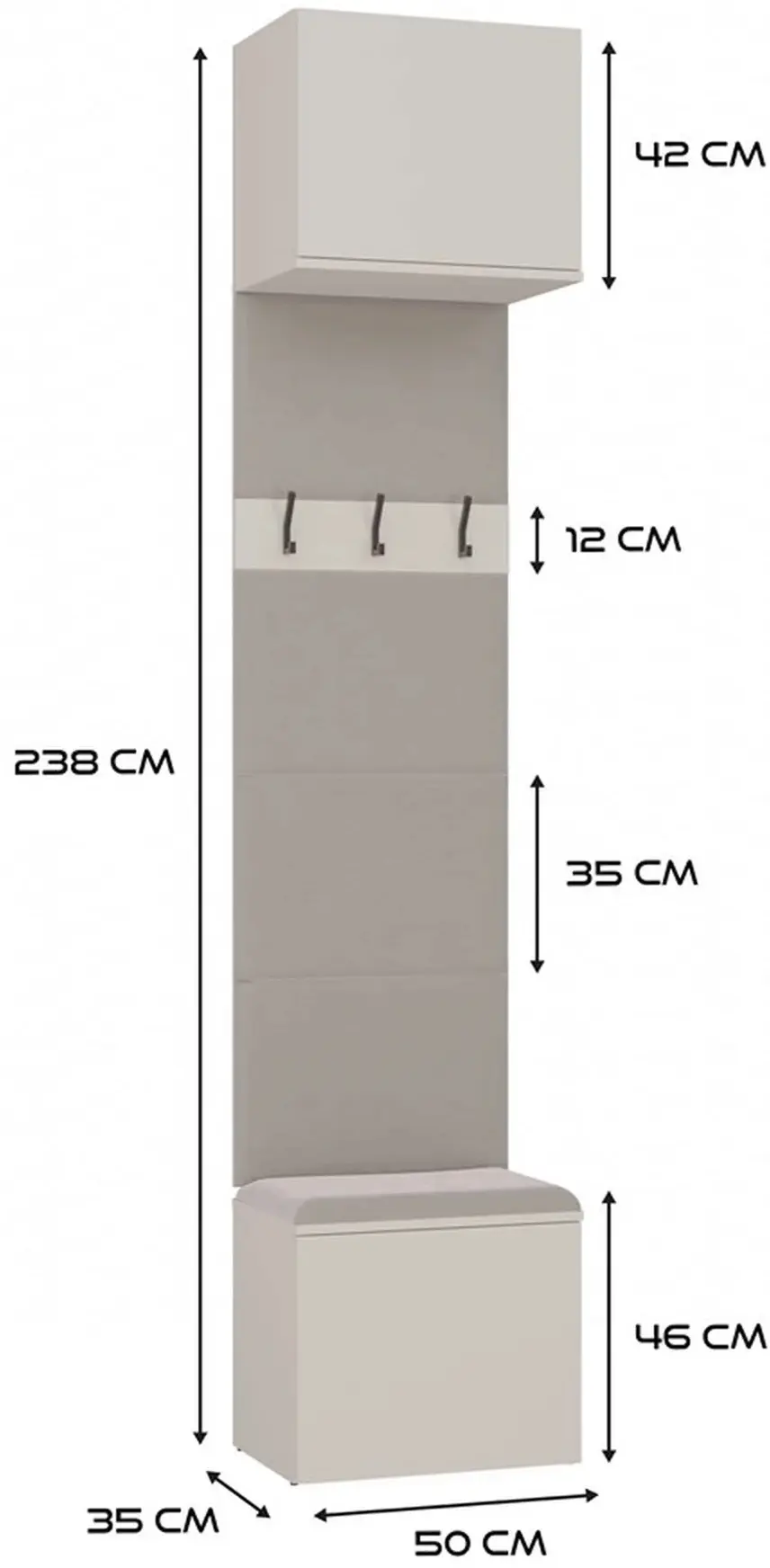 Прихожая TopEshop Haga II 2W (Cashmere) - 8