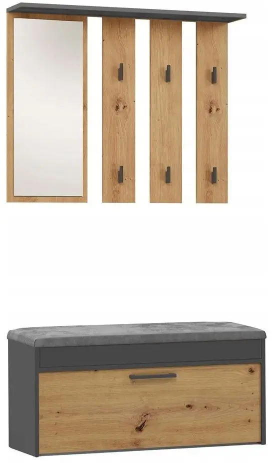 Прихожая TopEshop Parma 100x180 (Anthracite/Artisan Oak)