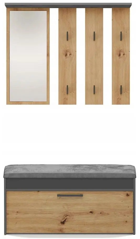 Прихожая TopEshop Parma 100x180 (Anthracite/Artisan Oak)