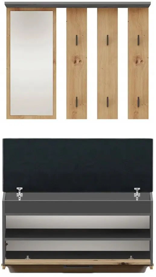 Прихожая TopEshop Parma 100x180 (Anthracite/Artisan Oak)