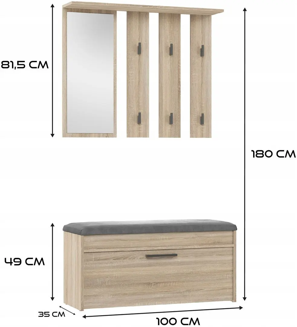 Прихожая TopEshop Parma 100x180 (Sonoma Oak)