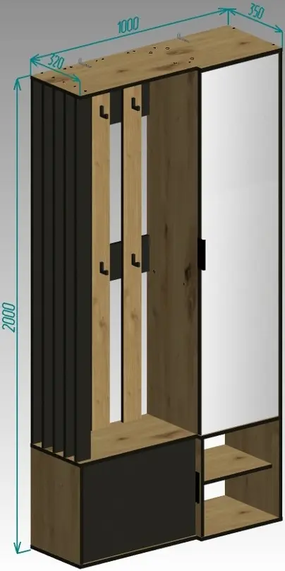 Antreu Yasen Loft (Artisan Oak/Black)