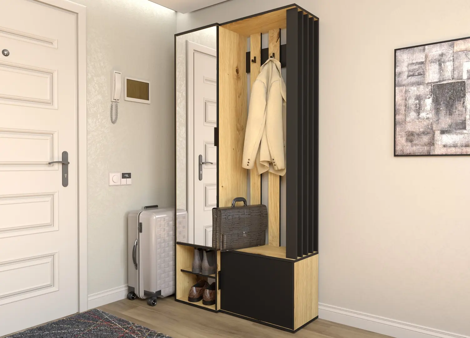 Antreu Yasen Loft stanga (Artisan Oak/Black)