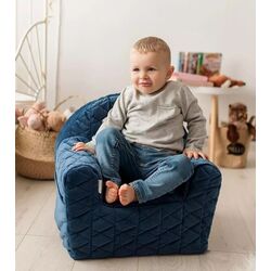 Детское кресло Albero Mio Velvet Kids V105 (Navy Blue) Thumb