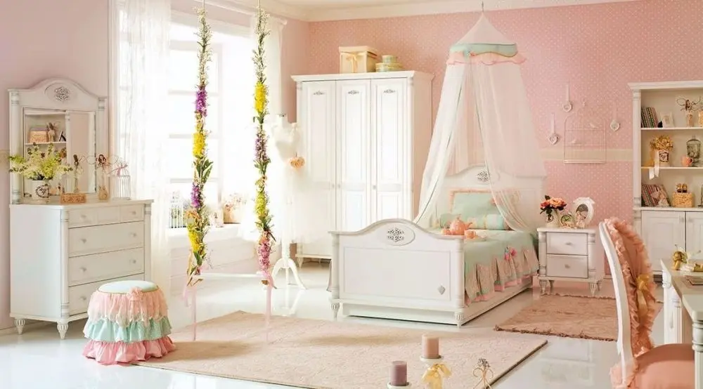 Puf pentru copii Cilek Rose Ottoman (Pink/Blue)