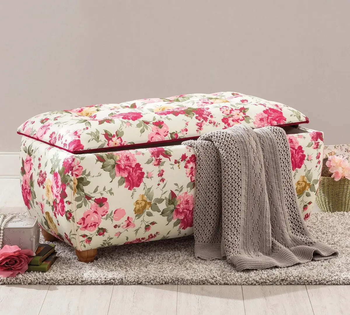 Puf Cilek Flower 21.09.3311.00  (Pink/Cream/Green) - 3