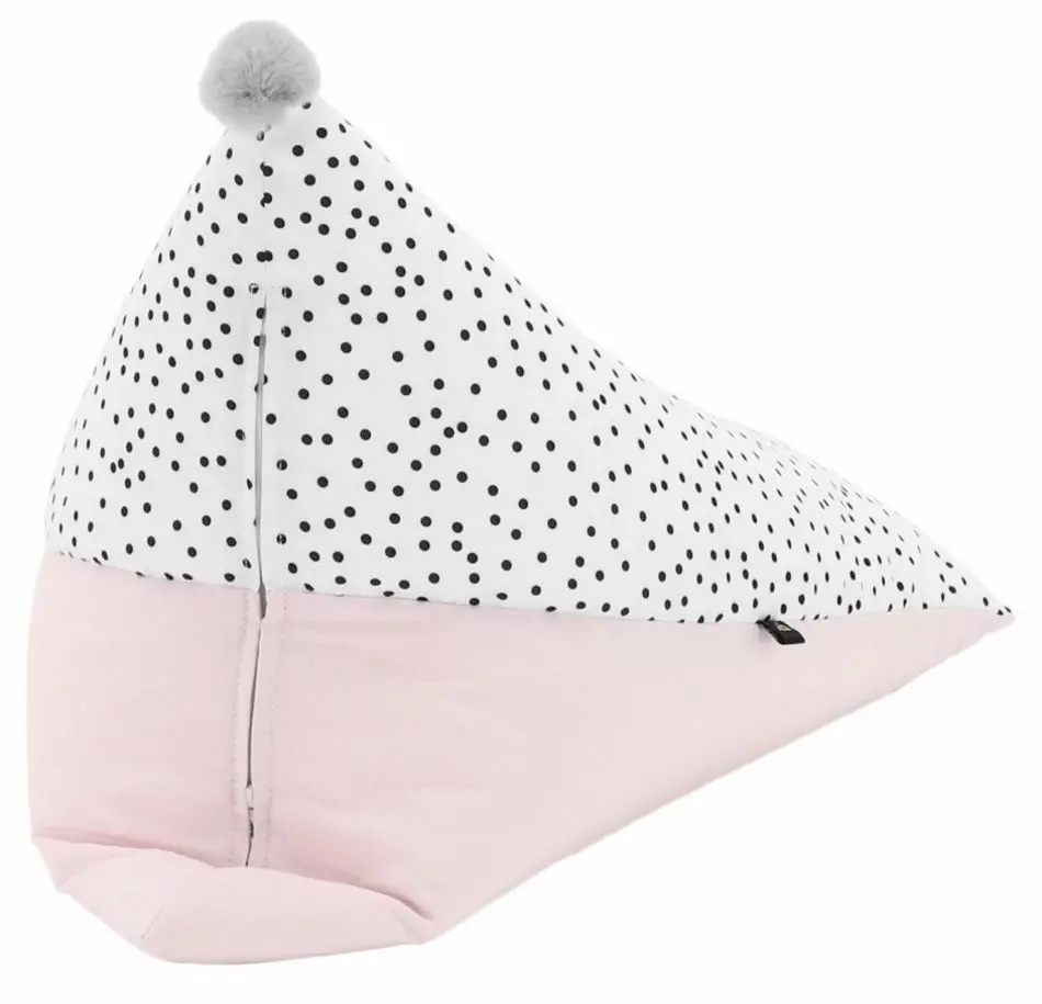 Fotoliu sac pentru copii Mobhaus Pompom (White/Pink)