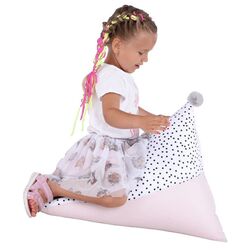 Fotoliu sac pentru copii Mobhaus Pompom (White/Pink) Thumb
