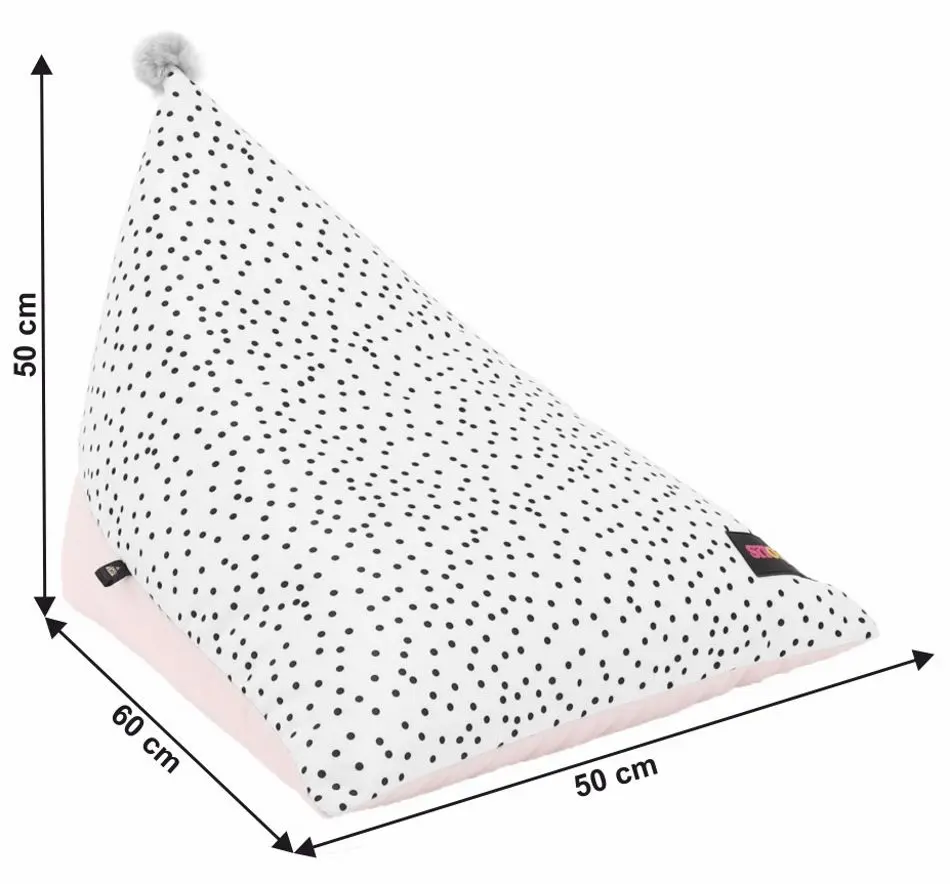 Fotoliu sac pentru copii Mobhaus Pompom (White/Pink)