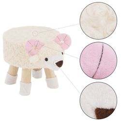 Puf pentru copii Tempo Kondela Lola (White/Pink/Natural) Thumb