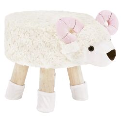 Puf pentru copii Tempo Kondela Lola (White/Pink/Natural)