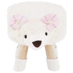 Puf pentru copii Tempo Kondela Lola (White/Pink/Natural) Thumb