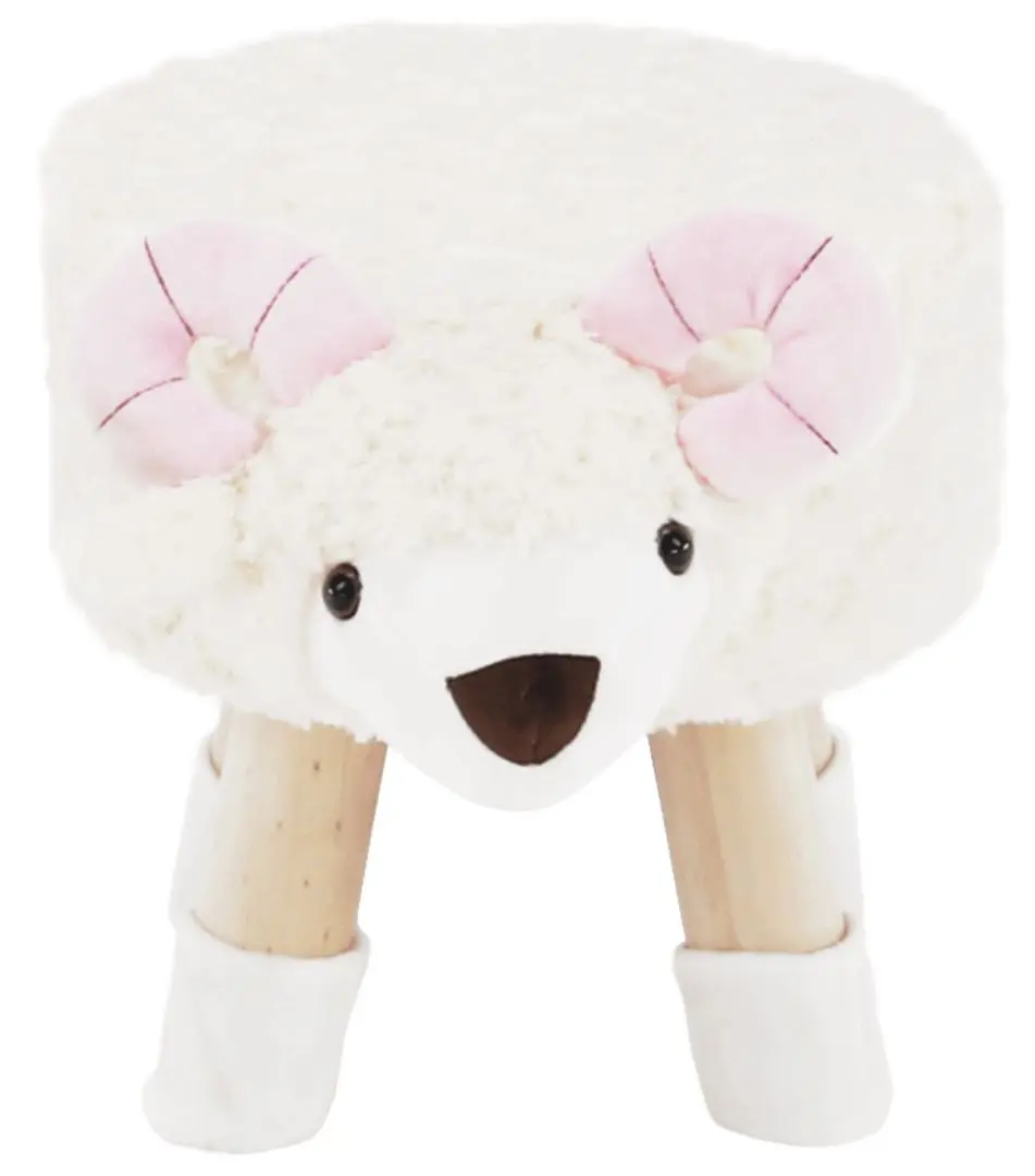 Puf pentru copii Tempo Kondela Lola (White/Pink/Natural)