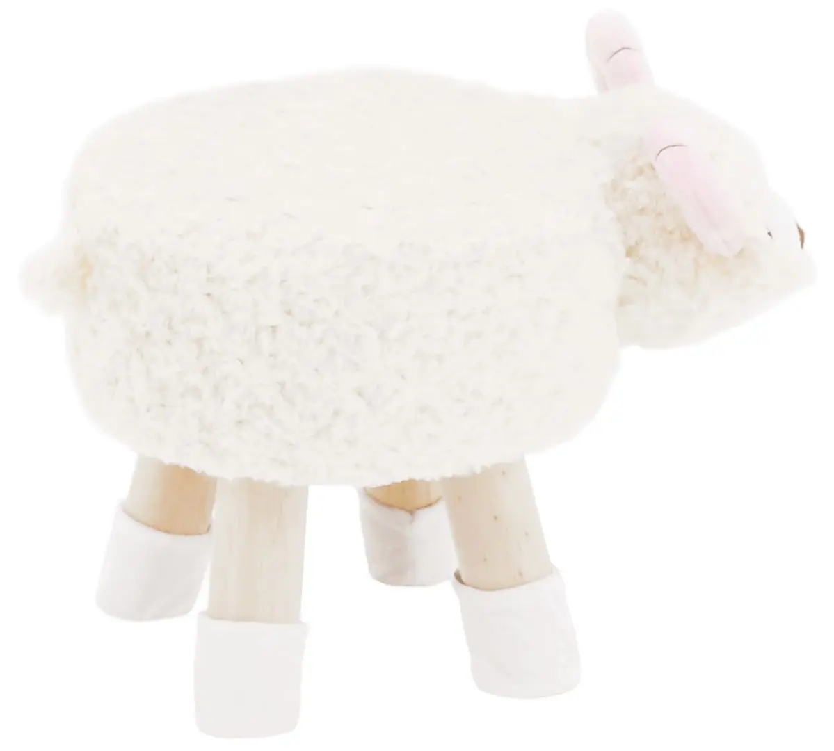 Puf pentru copii Tempo Kondela Lola (White/Pink/Natural)