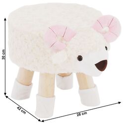 Puf pentru copii Tempo Kondela Lola (White/Pink/Natural) Thumb