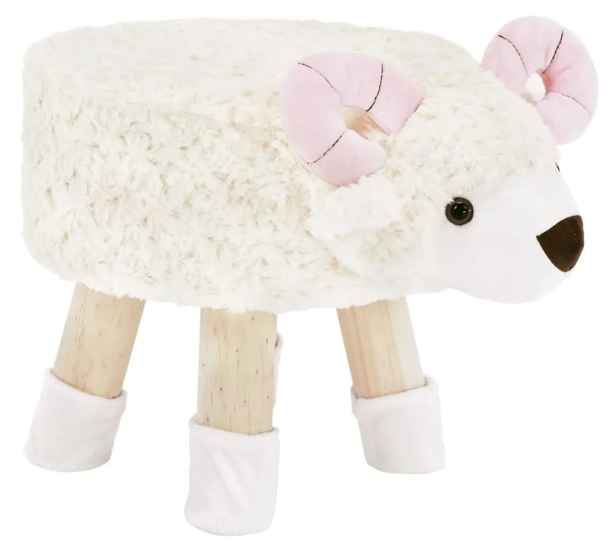 Puf pentru copii Tempo Kondela Lola (White/Pink/Natural)