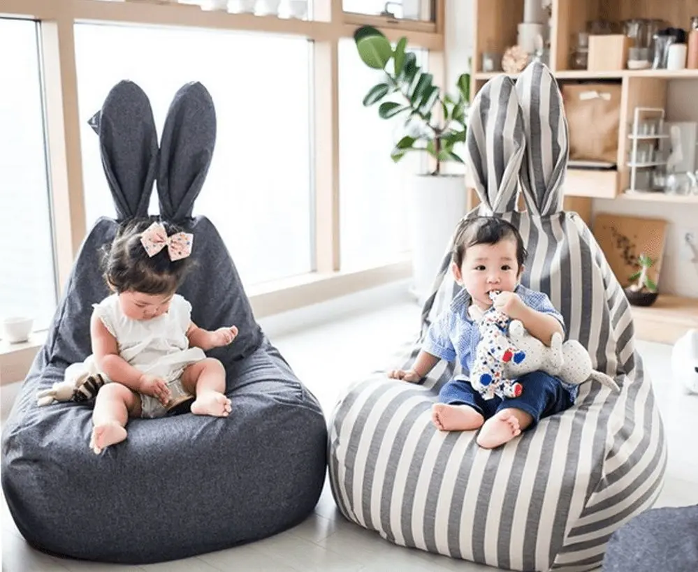 Fotoliu-sac pentru copii Tempo Kondela SitOnMe Lapin (Gray)