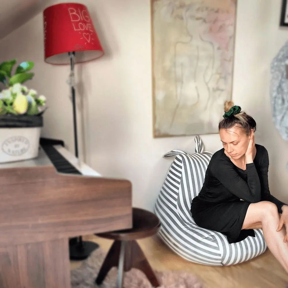 Детское кресло-мешок Tempo Kondela SitOnMe Lapin (White/Gray)