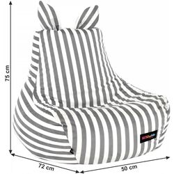Детское кресло-мешок Tempo Kondela SitOnMe Lapin (White/Gray) Thumb