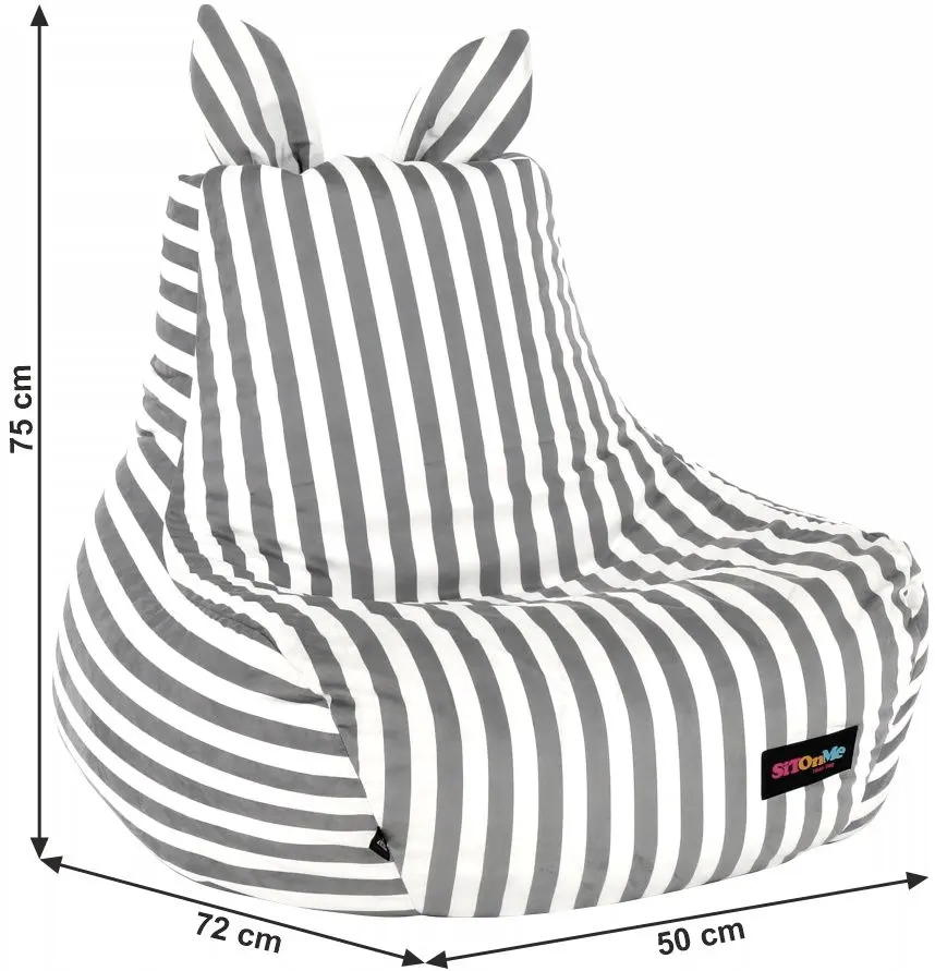 Детское кресло-мешок Tempo Kondela SitOnMe Lapin (White/Gray)