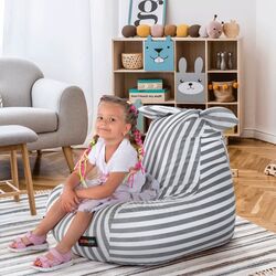 Детское кресло-мешок Tempo Kondela SitOnMe Lapin (White/Gray) Thumb