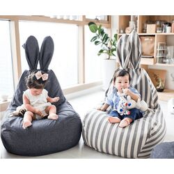 Детское кресло-мешок Tempo Kondela SitOnMe Lapin (White/Gray) Thumb