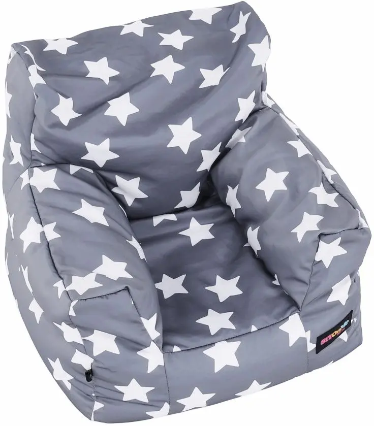 Fotoliu-sac pentru copii Tempo Kondela SitOnMe Lurko Star (Gray/White)