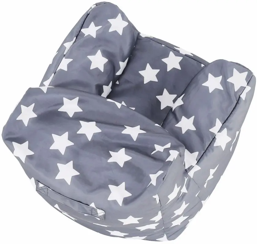 Fotoliu-sac pentru copii Tempo Kondela SitOnMe Lurko Star (Gray/White)