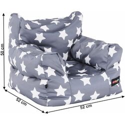 Fotoliu-sac pentru copii Tempo Kondela SitOnMe Lurko Star (Gray/White) Thumb