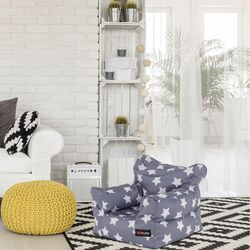 Fotoliu-sac pentru copii Tempo Kondela SitOnMe Lurko Star (Gray/White) Thumb