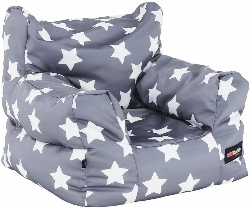 Fotoliu-sac pentru copii Tempo Kondela SitOnMe Lurko Star (Gray/White)