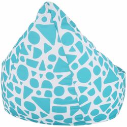 Детское кресло-мешок Tempo Kondela SitOnMe Teldin (White/Turquoise) Thumb