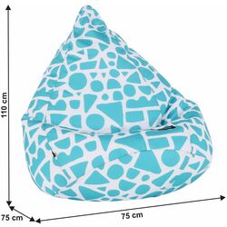 Детское кресло-мешок Tempo Kondela SitOnMe Teldin (White/Turquoise) Thumb