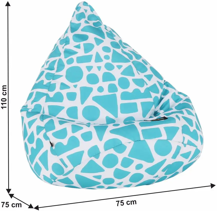 Детское кресло-мешок Tempo Kondela SitOnMe Teldin (White/Turquoise) - 4