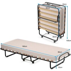 Pat pliabil Costway HW69423BE (Beige/Black) Thumb