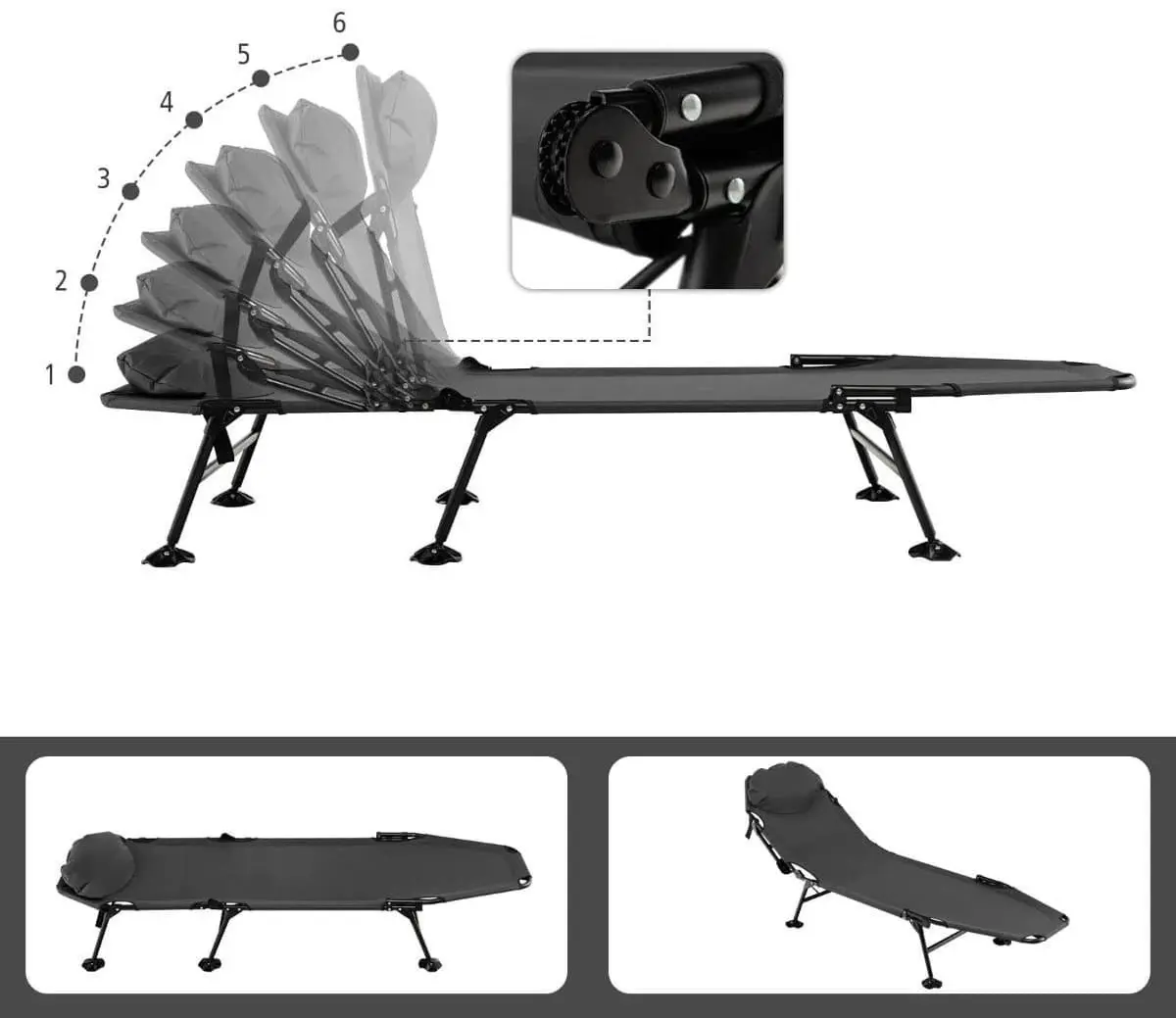 Pat pliabil Costway NP10796GR (Grey)