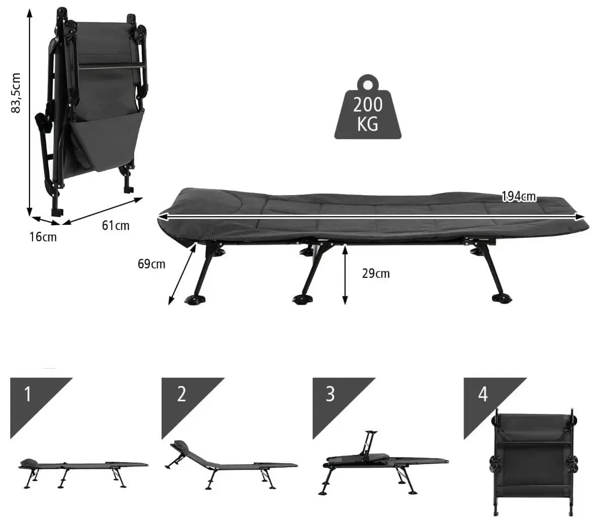 Pat pliabil Costway NP10796GR (Grey)