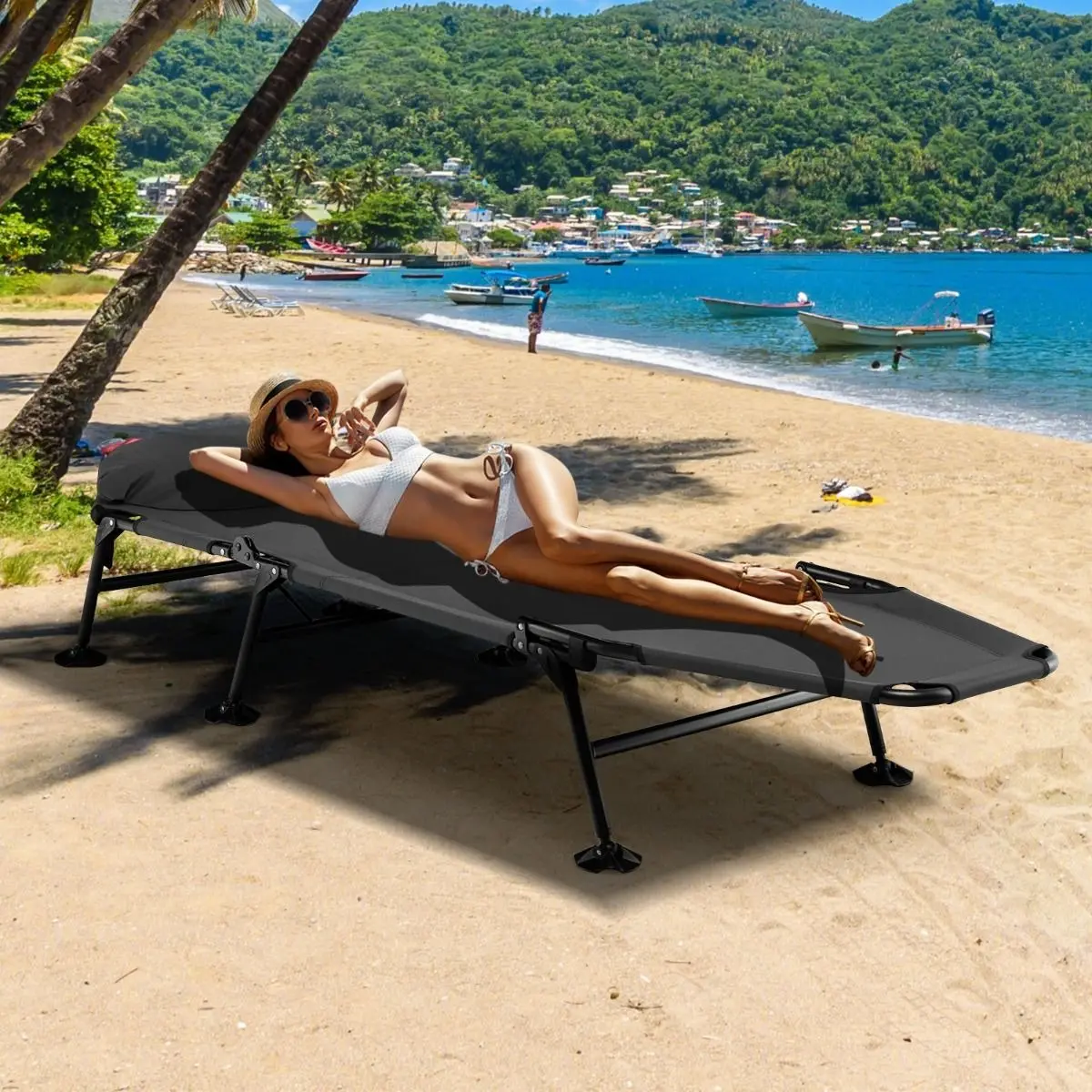 Pat pliabil Costway NP10796GR (Grey)