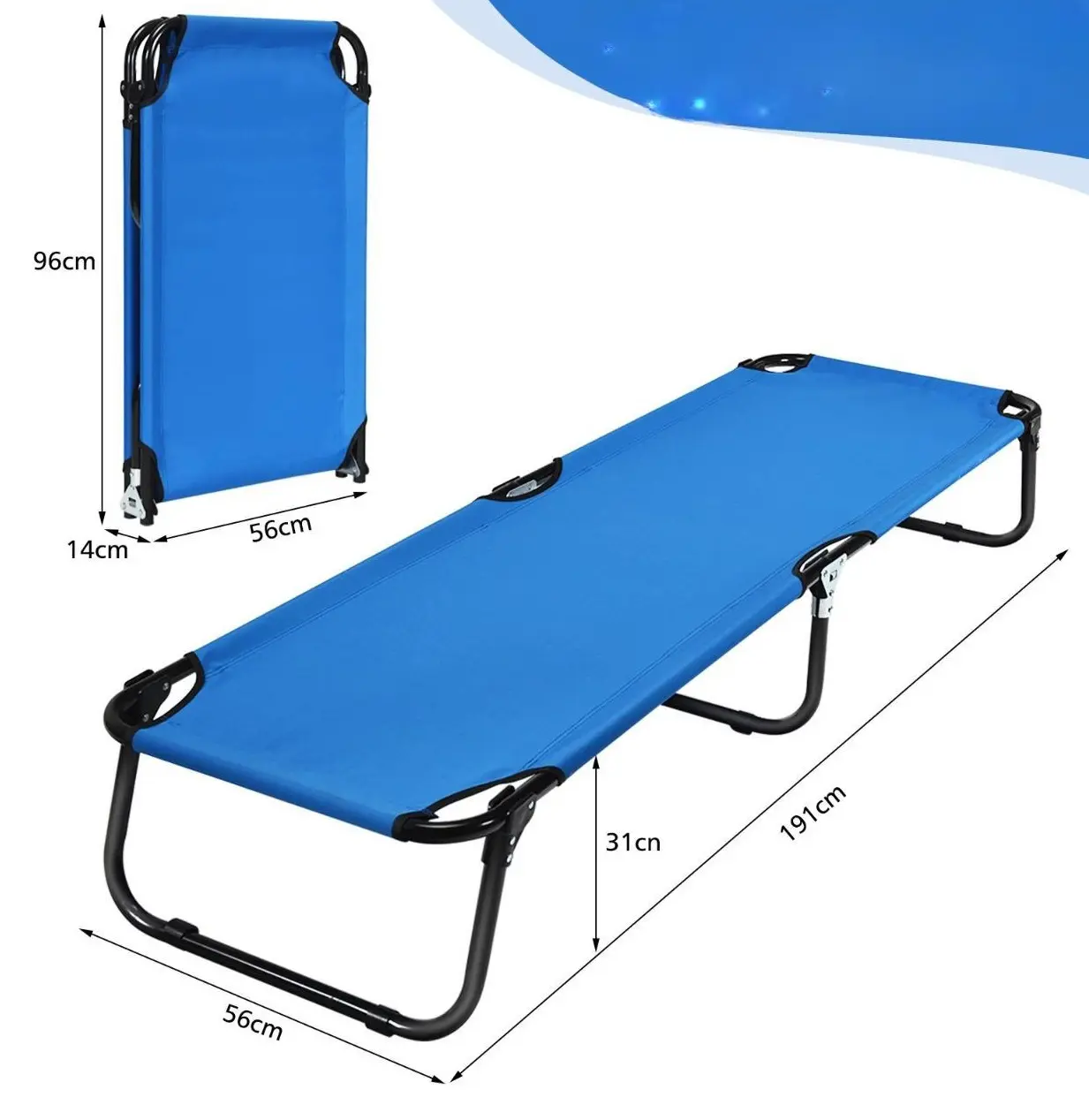 Pat pliabil Costway OP70568GR (Blue)