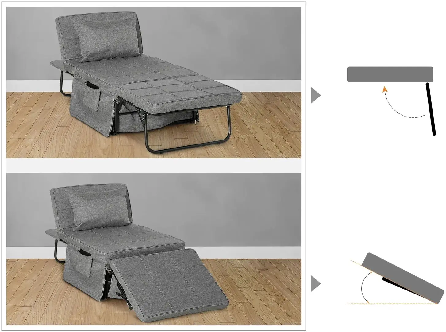 Раскладушка Homcom 831-515 188x75x38 cm (Grey)