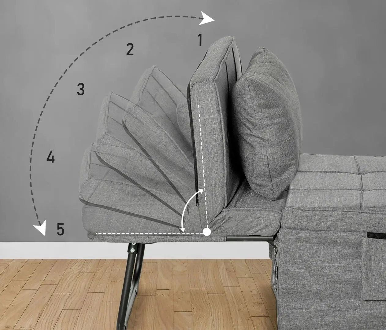 Раскладушка Homcom 831-515 188x75x38 cm (Grey)